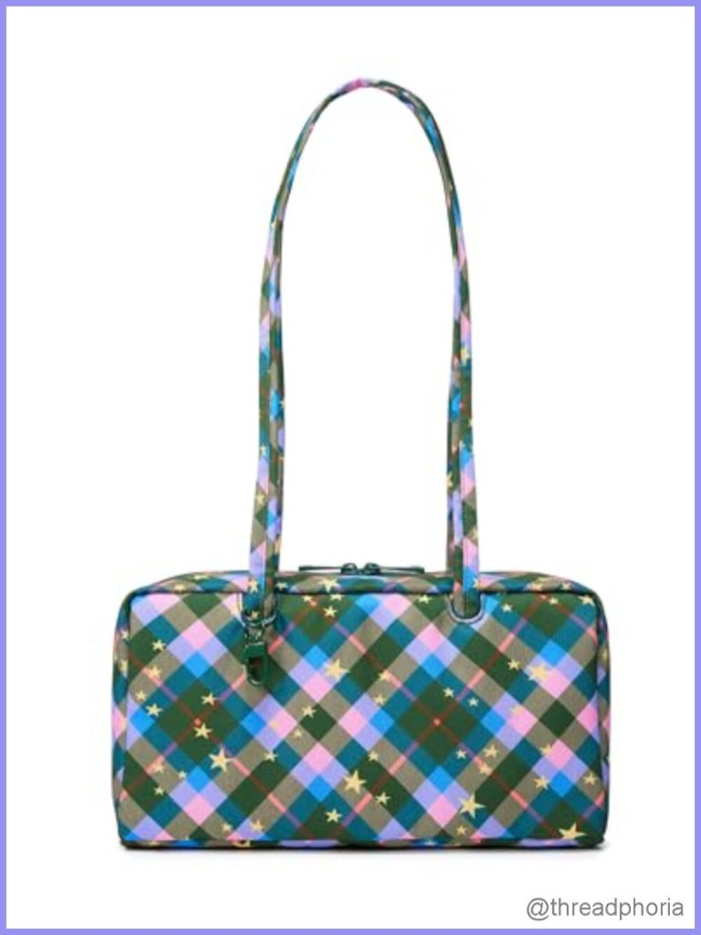 Lightweight Nylon Bowler Shoulder Bag for Women, East-West Tote, Machine